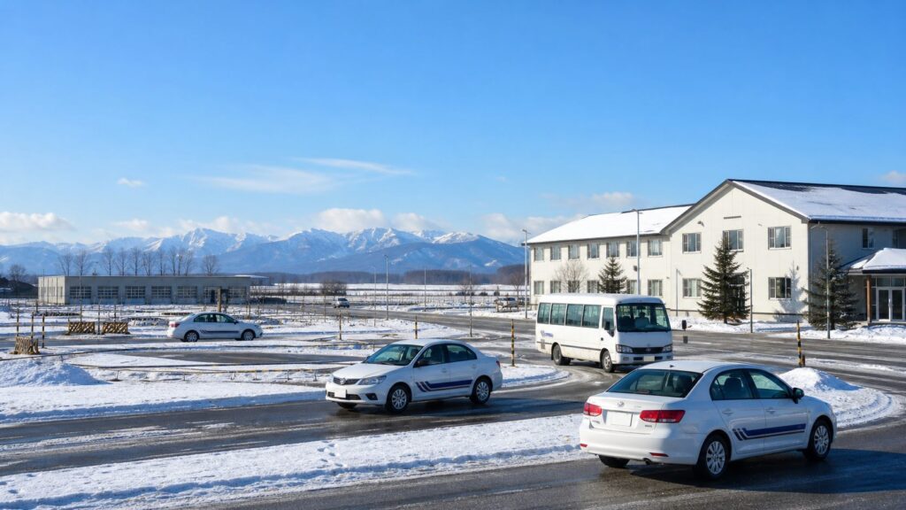 北海道・十勝帯広の教習所M&Aで農業物流、大型特殊免許、冬季コース、広域送迎の承継を検討するイメージ