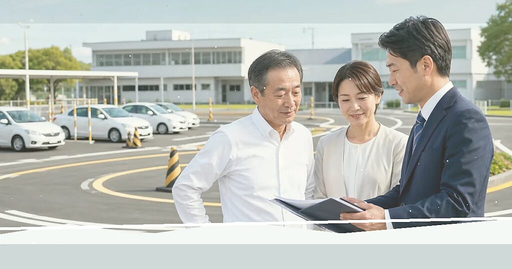 福岡県の教習所M&Aで都市圏商圏と九州広域需要を相談する様子