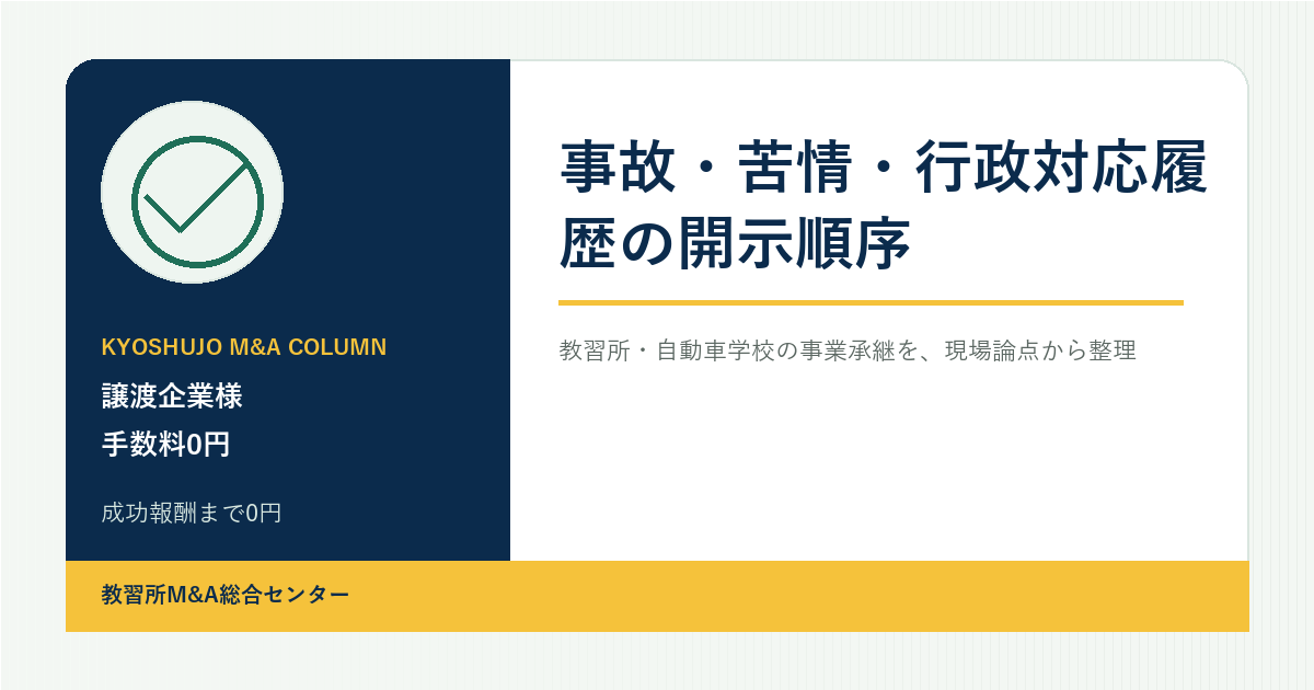 事故・苦情・行政対応履歴の開示順序のアイキャッチ画像