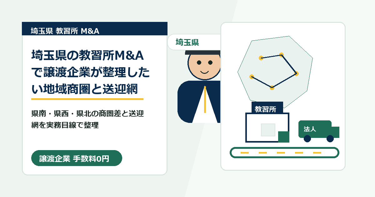 埼玉県の教習所M&Aで譲渡企業が整理したい地域商圏と送迎網のアイキャッチ画像