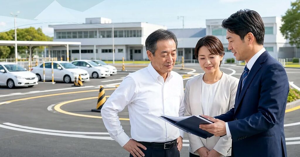 静岡県の自動車学校M&Aで東西商圏と製造・観光需要を相談する様子