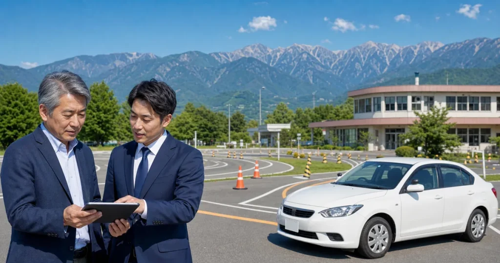 長野県・信州の教習所M&Aで山間部送迎と合宿免許の承継相談を行う教習所経営者とM&Aアドバイザー