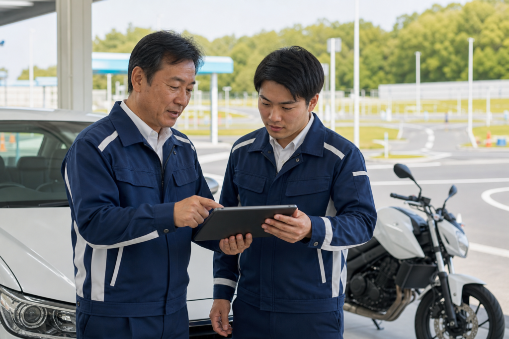 教習指導員と技能検定員の資格・稼働体制を確認するイメージ