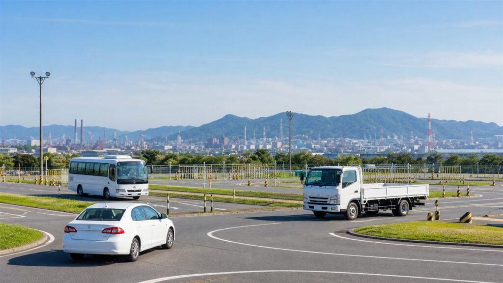 福岡県・北九州筑豊地域の教習コースと普通車・中型トラック・送迎バス